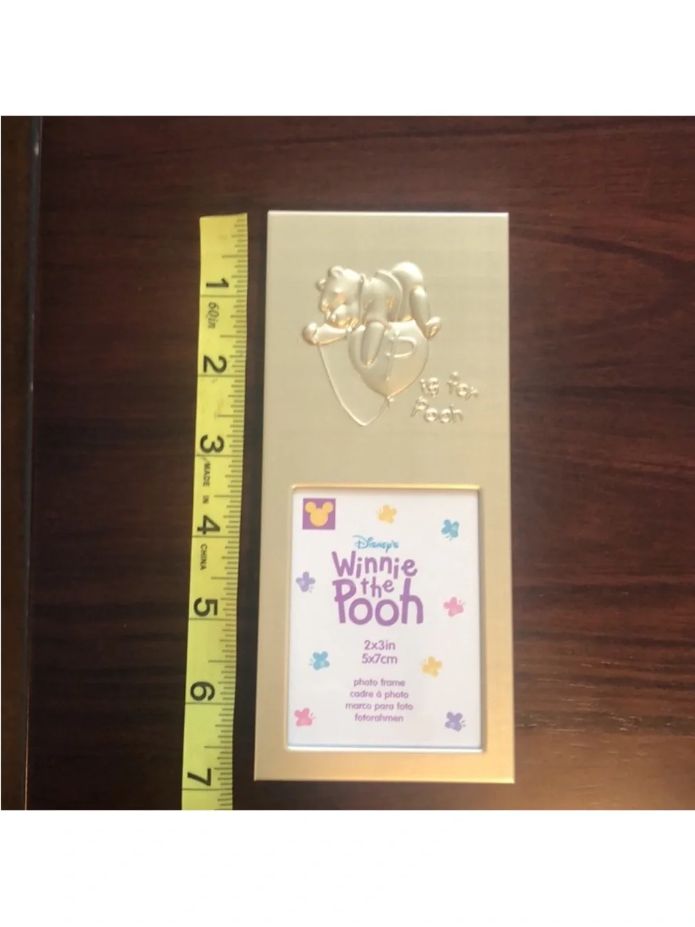 Disney Winnie the Pooh Silver Tone Metal Photo Frame “Disney Welcomes 2000” NWT